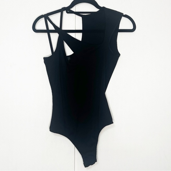 Lulus Black Bodysuit Asymmetrical NWT - Picture 1 of 6